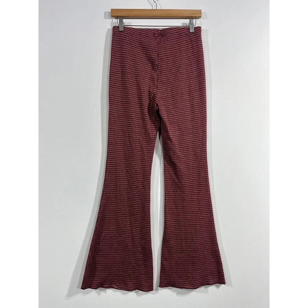Aerie Houndstooth‎ Retro Flare Leggings Academia 70s Bell Bottoms Womens Small